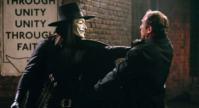Still image from V for Vendetta.